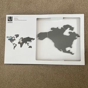 Umbra Grey World Map Wall Decor